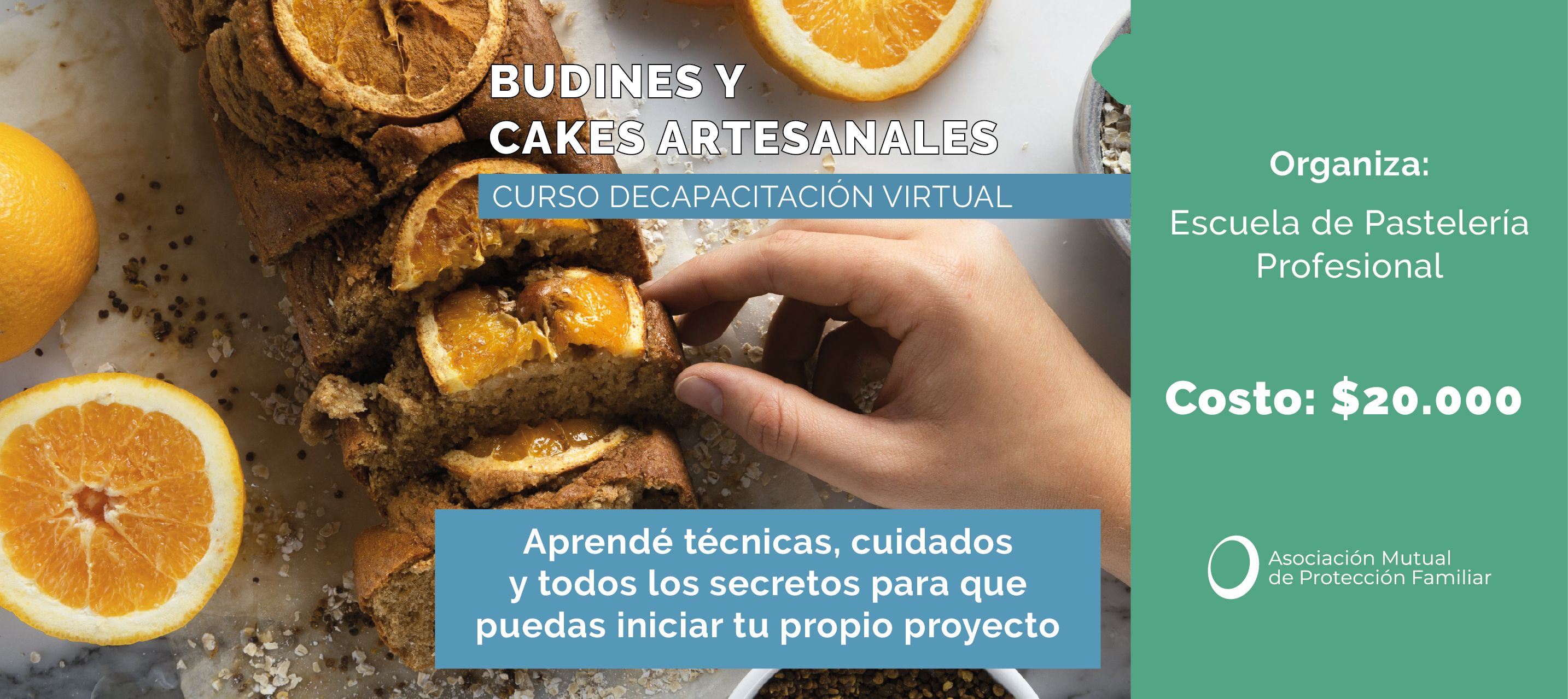﻿Curso de Capacitación Virtual en Budines y Cakes Artesanales